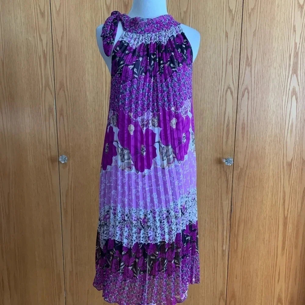 **NEW Mia Mia Floral Halter Pleated Dress